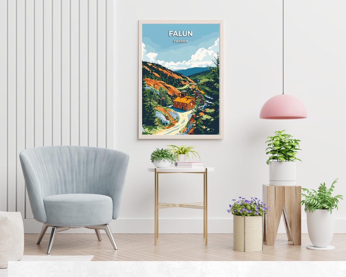 Falun Copper Mine Travel Print Wall Art Falun Sweden City Print Falun Copper Mine Travel Gift Falun Copper Mine Poster Travel Gift - Image 2
