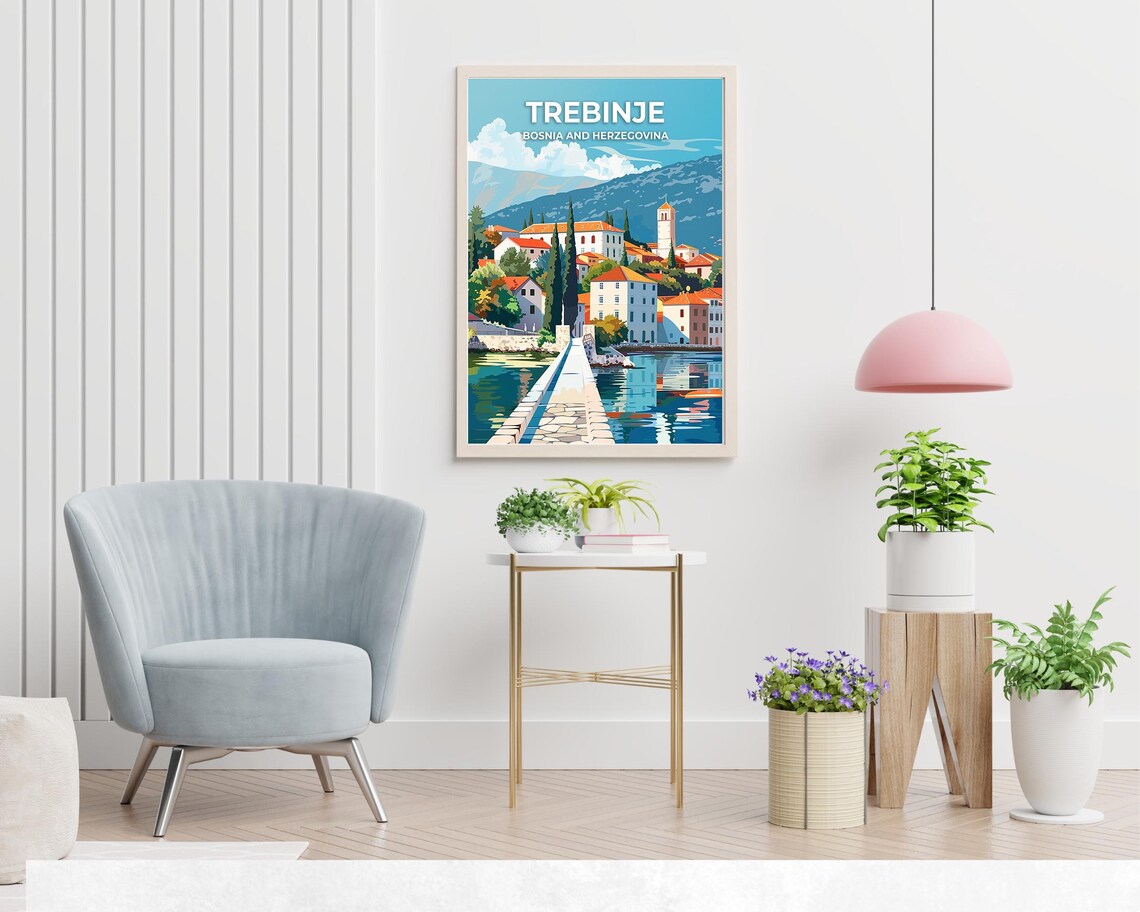 Trebinje Old Town Travel Print Wall Art Trebinje Bosnia And Herzegovina City Print Trebinje Old Town Travel Gift - Image 2