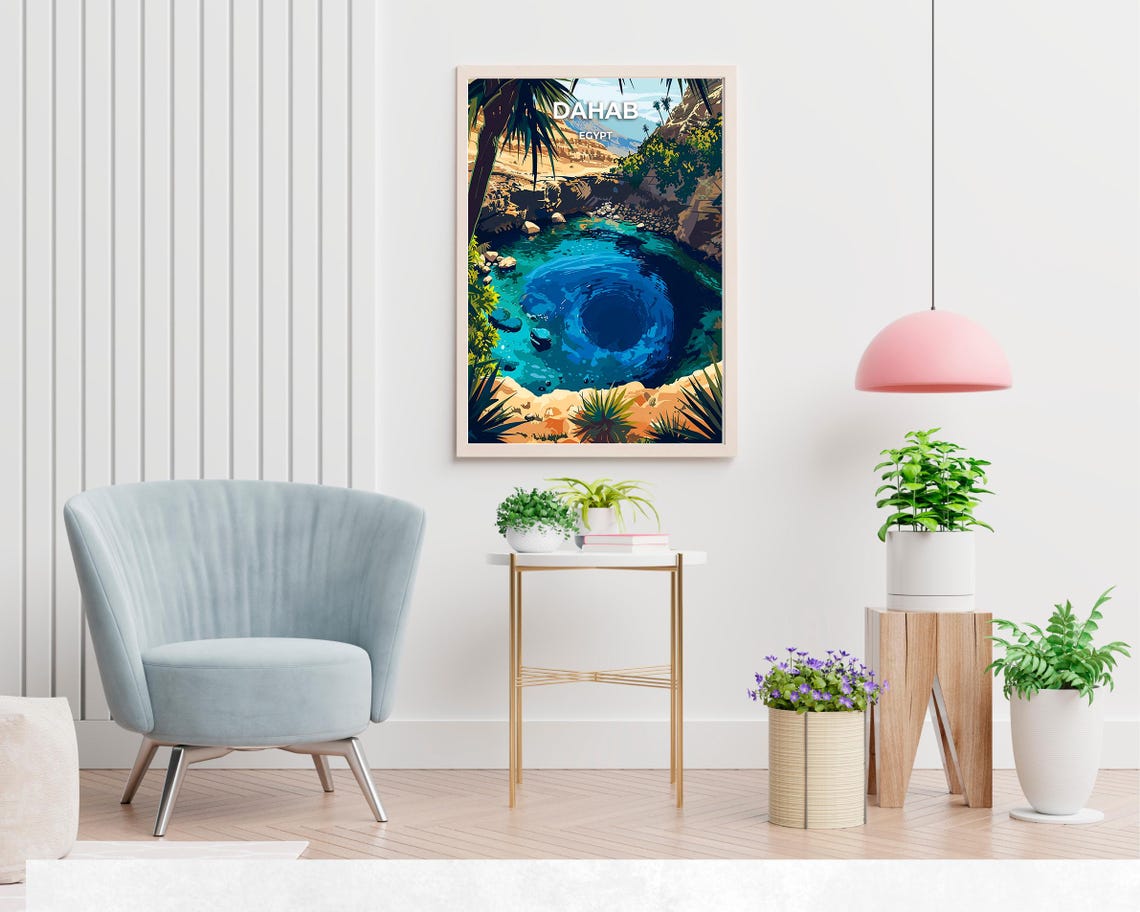 Dahab Egypt Blue Hole Turquoise Water Diving Paradise Travel Poster - Image 2