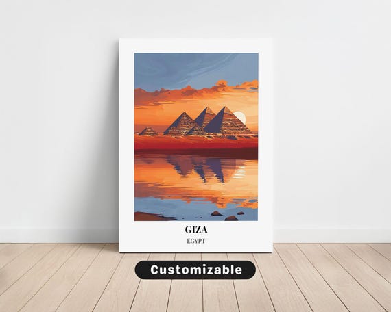 Giza Egypt Travel Canvas Poster Custom Wall Art