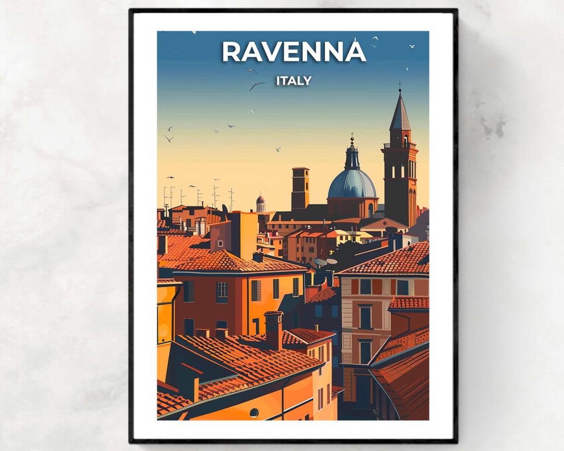 Ravenna Travel Print Wall Art Ravenna Italy City Print Ravenna Travel Gift Ravenna City Poster Travel Gift Wall Art