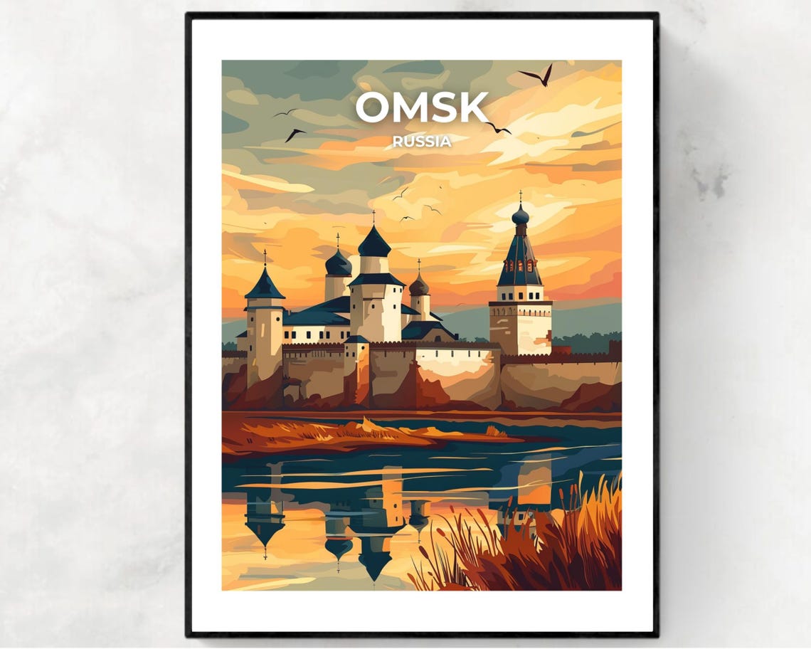 Omsk Fortress Travel Print Wall Art Omsk Russia City Print Omsk Fortress Travel Gift Omsk Fortress Poster Wall Art