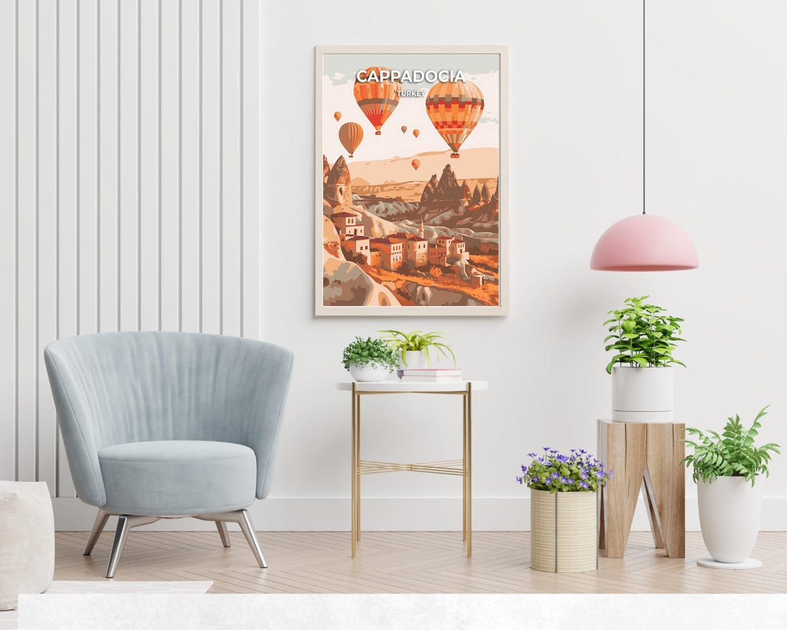 Cappadocia Turkey Hot Air Balloons Fairy Chimneys Travel Poster - Image 2