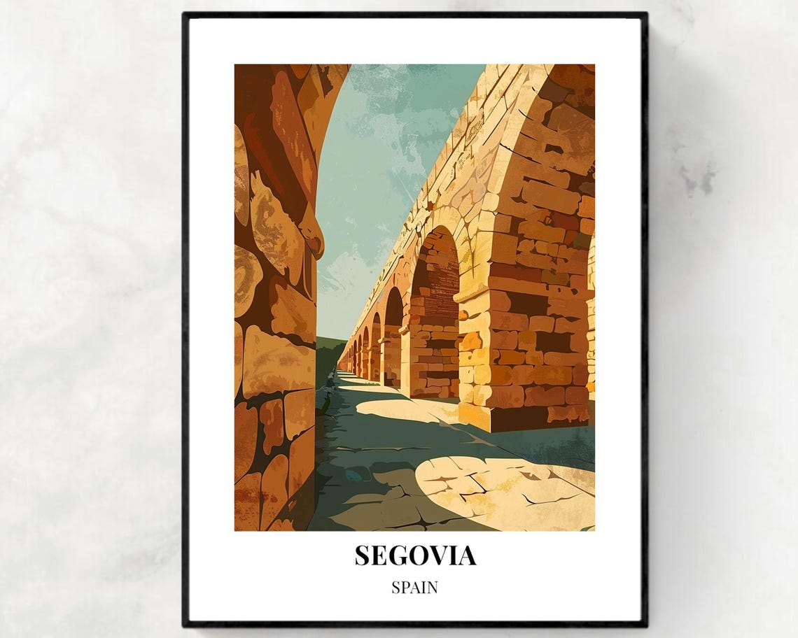 Segovia Aqueduct from Below Dramatic Stone Arches Spain Poster