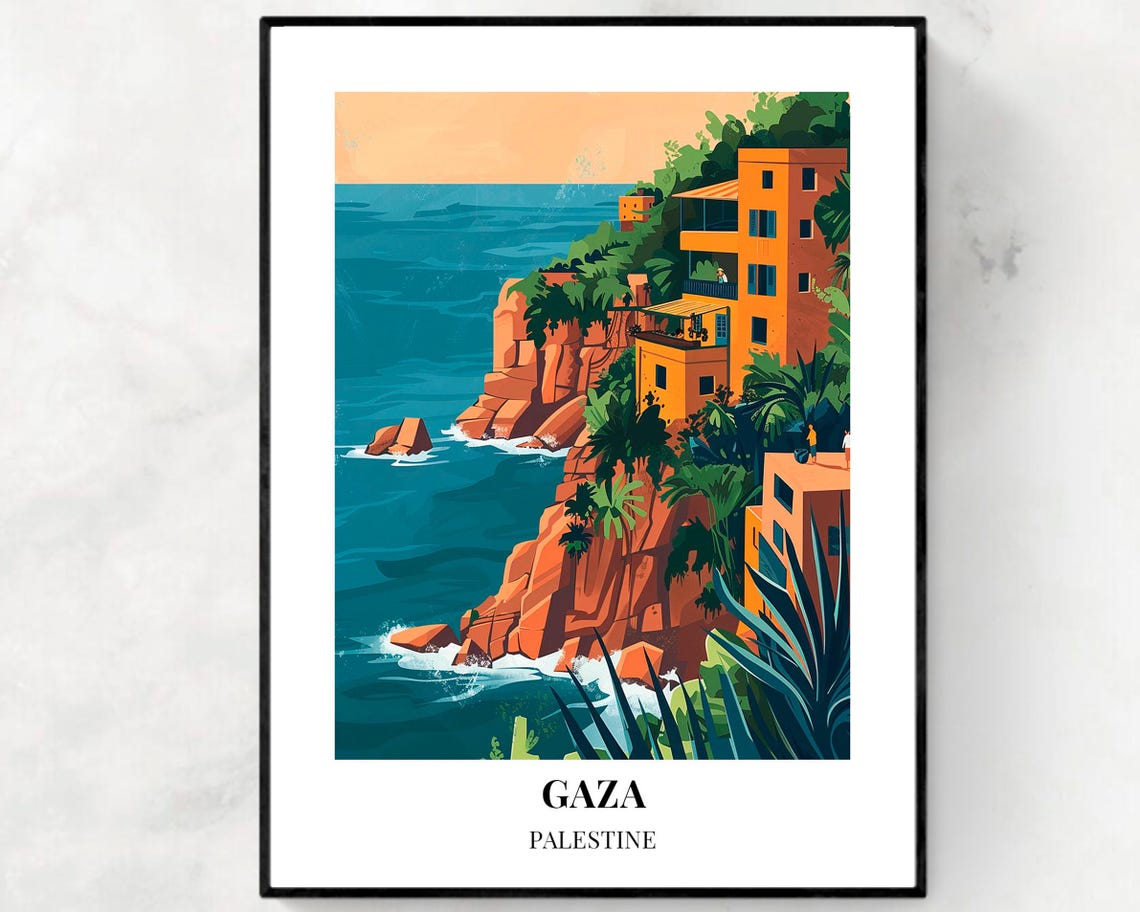 Gaza City Print Gaza Travel Poster Palestine Travel Gift Gaza Palestine Poster Gaza Gift