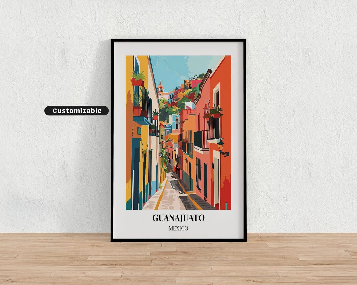 Guanajuato Mexico Travel Poster Custom Wall Art