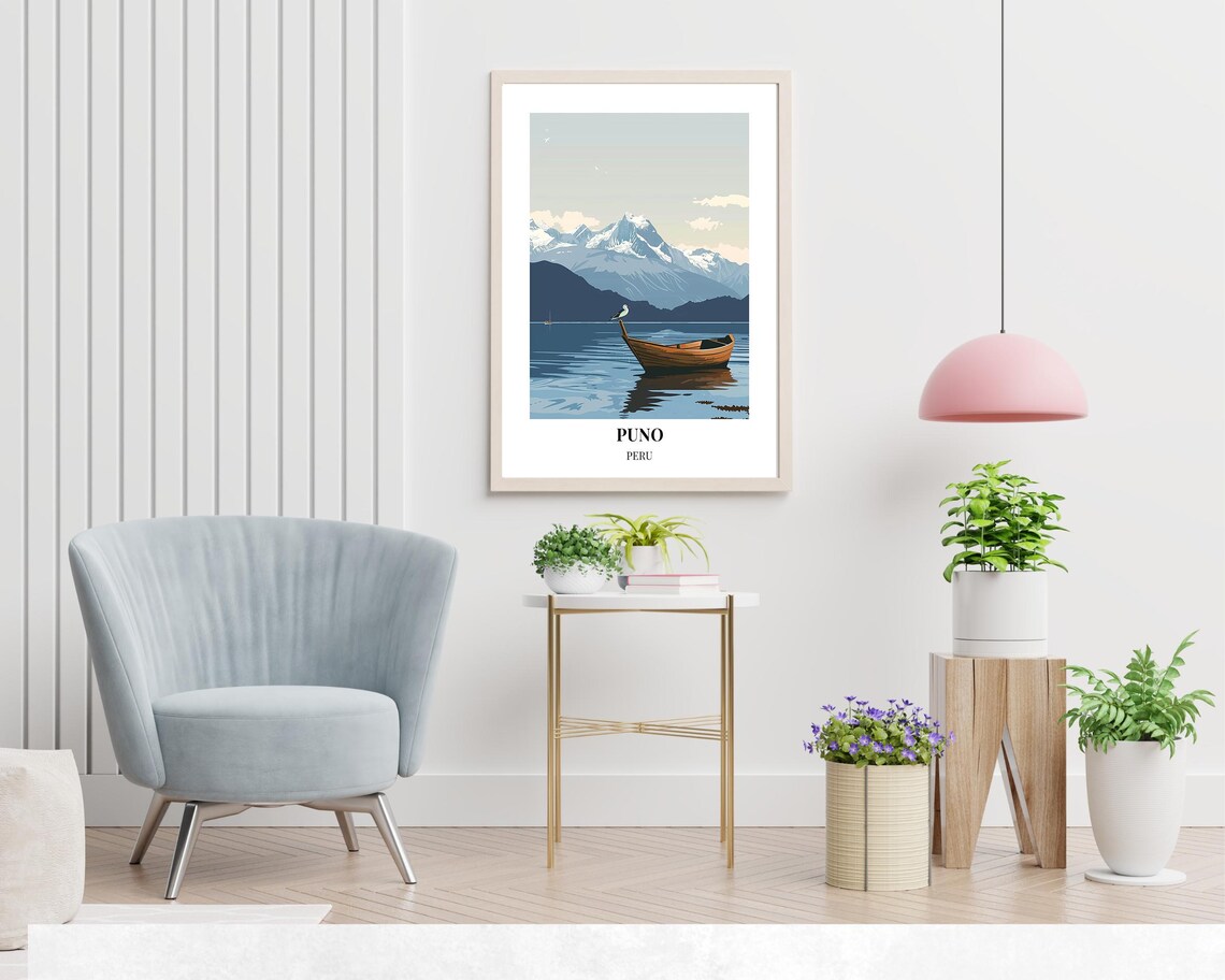 Lake Titicaca Travel Print Wall Art Puno Peru City Print Lake Titicaca Travel Gift Lake Titicaca Poster Travel Gift - Image 2
