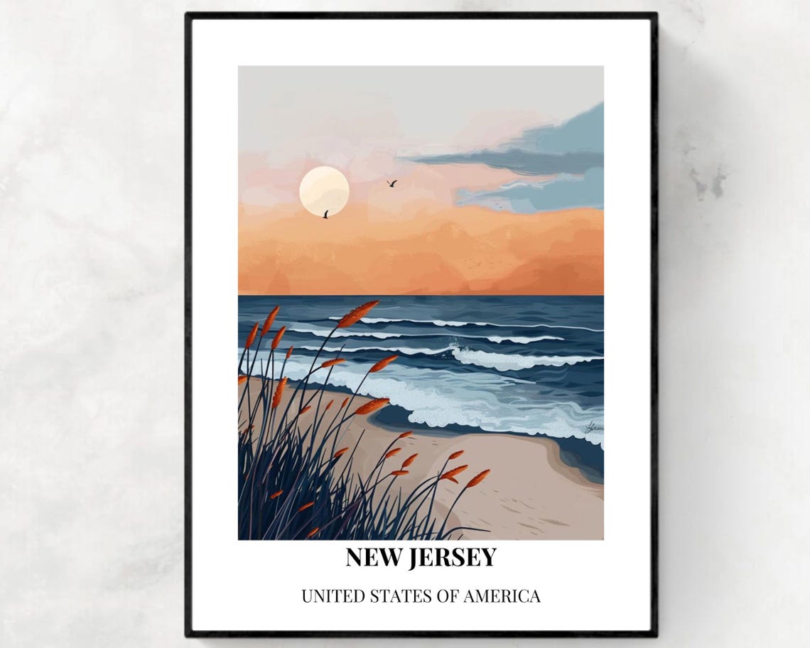Sea Girt Travel Print Wall Art Sea Girt New Jersey City Print Sea Girt Travel Gift Sea Girt City Poster Travel Gift