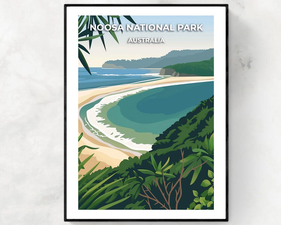 Noosa National Park Australia Travel Print Wall Art Noosa National Park Australia City Print Noosa National Park Australia Travel Gift