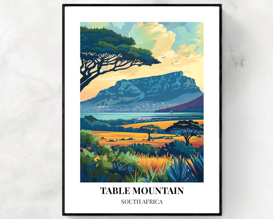 Table Mountain National Park South Africa Sunset Savanna Poster
