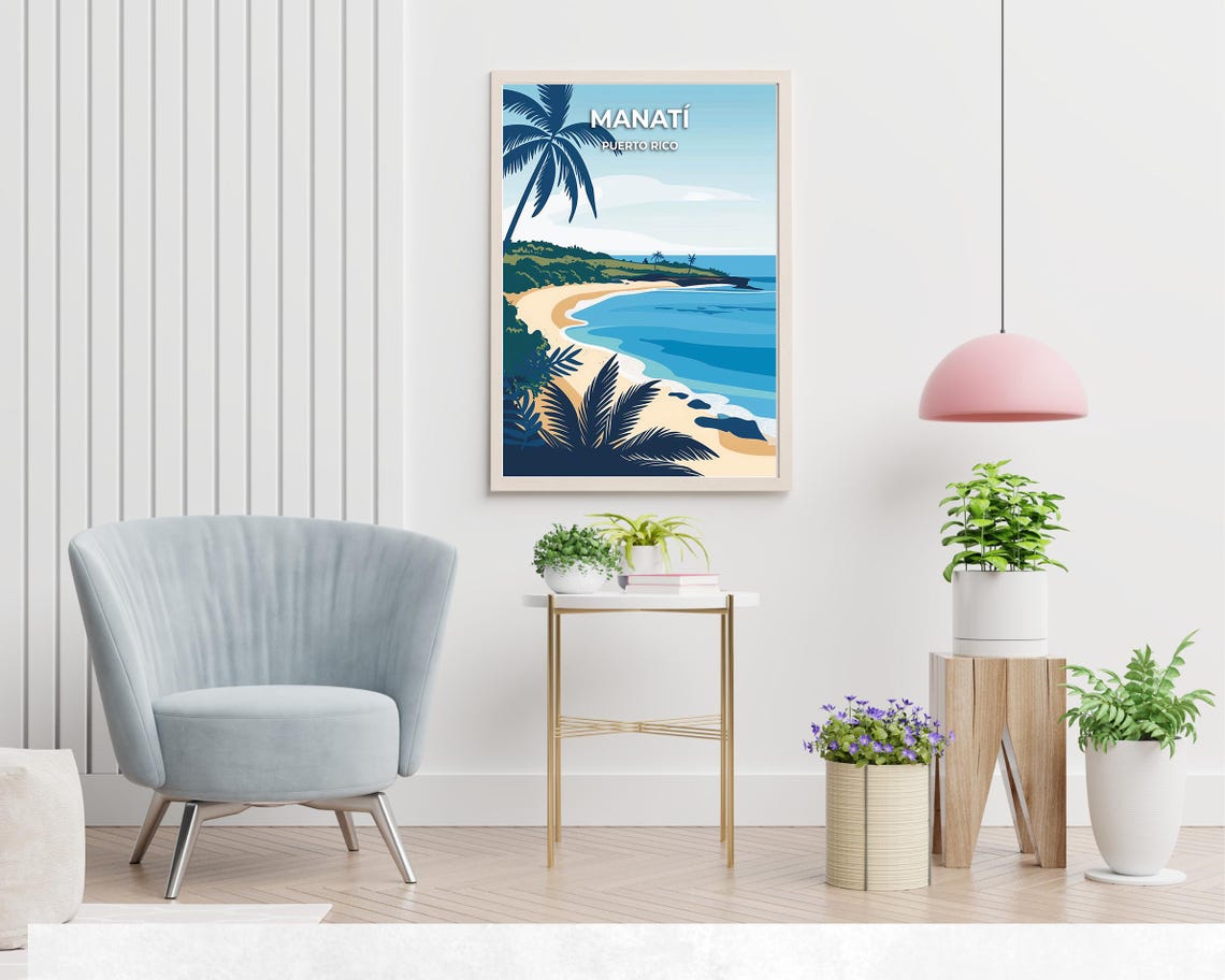 Manat Travel Print Wall Art Manat Puerto Rico City Print Manat Travel Gift Manat City Poster Travel Gift - Image 2