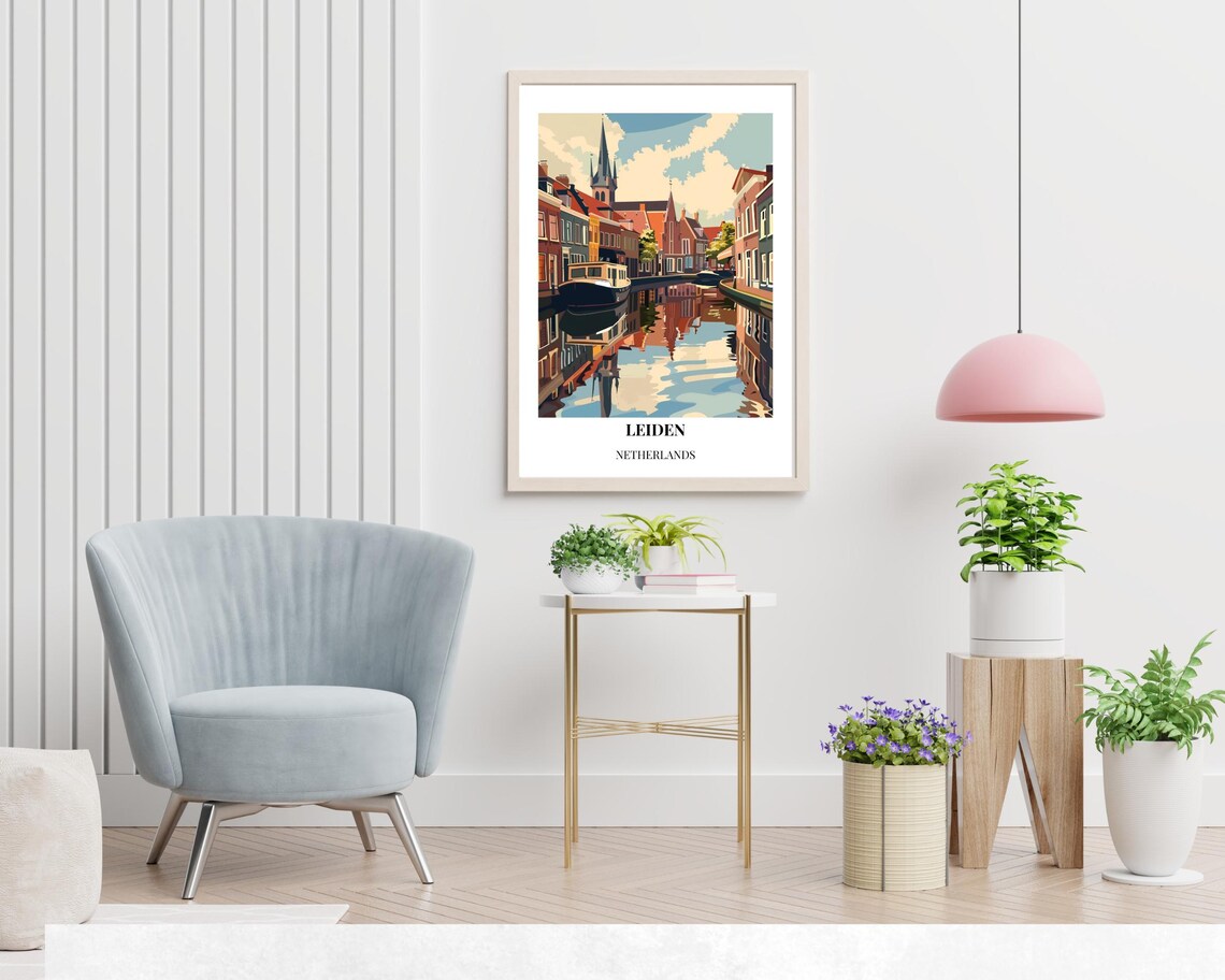 Leiden Netherlands Travel Poster, City Print - Image 2