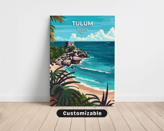 Tulum Mexico Travel Canvas Poster Custom Wall Art