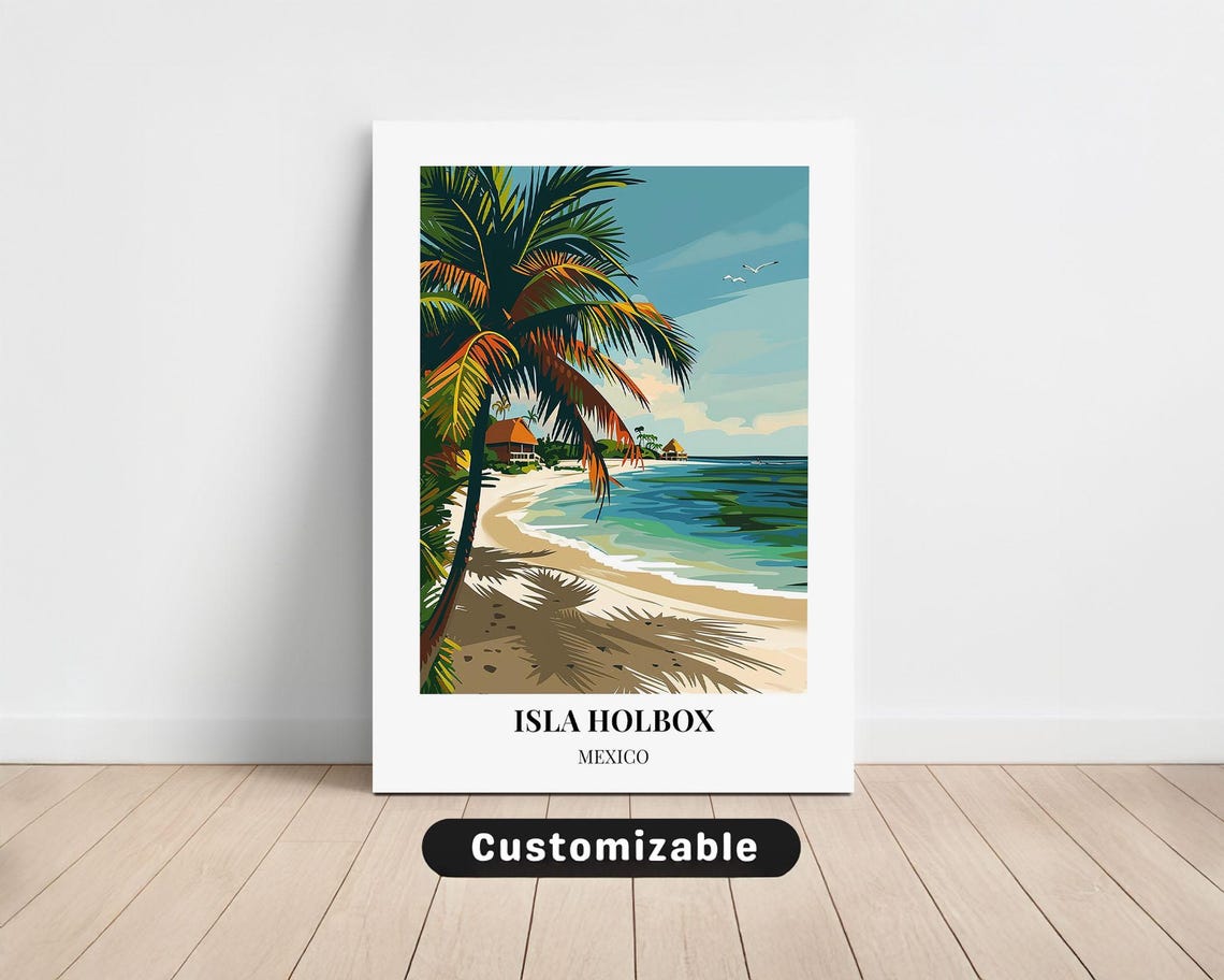 Isla Holbox Mexico Travel Canvas Poster Custom Wall Art