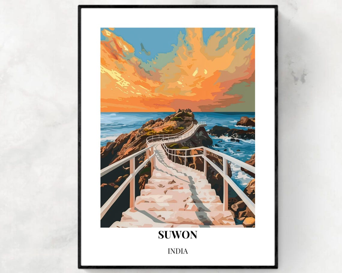 Hwaseong Fortress Travel Print Wall Art Suwon South Korea City Print Hwaseong Fortress Travel Gift Hwaseong Fortress Poster Wall Art