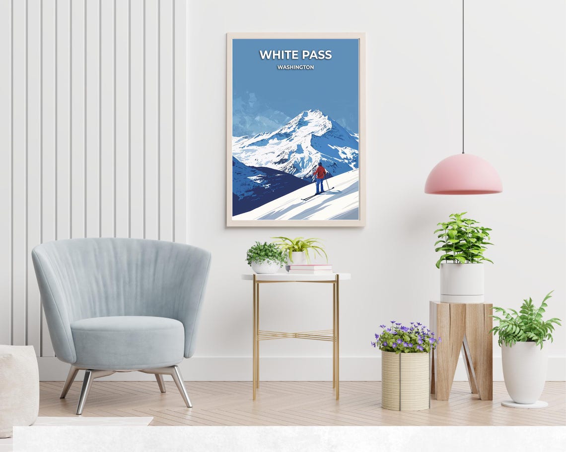 White Pass Washington Clear Bluebird Cascade Peak View Poster - Image 2