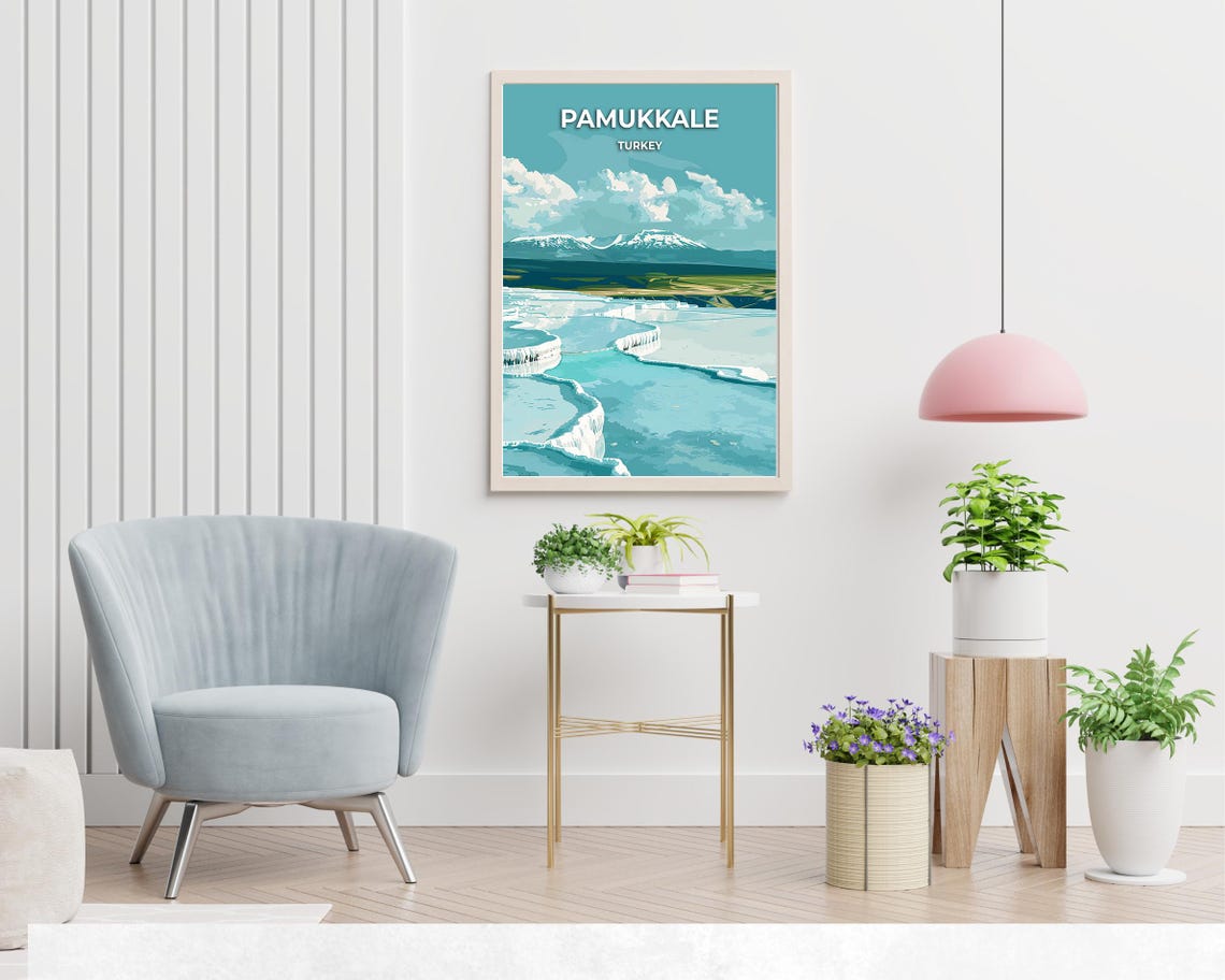 Pamukkale Travel Print Wall Art Pamukkale Turkey City Print Pamukkale Travel Gift Pamukkale City Poster Travel Gift - Image 2