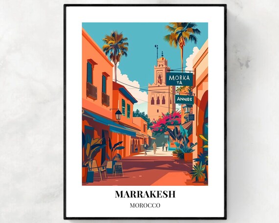 Marrakesh Morocco Travel Wall Art Poster Print