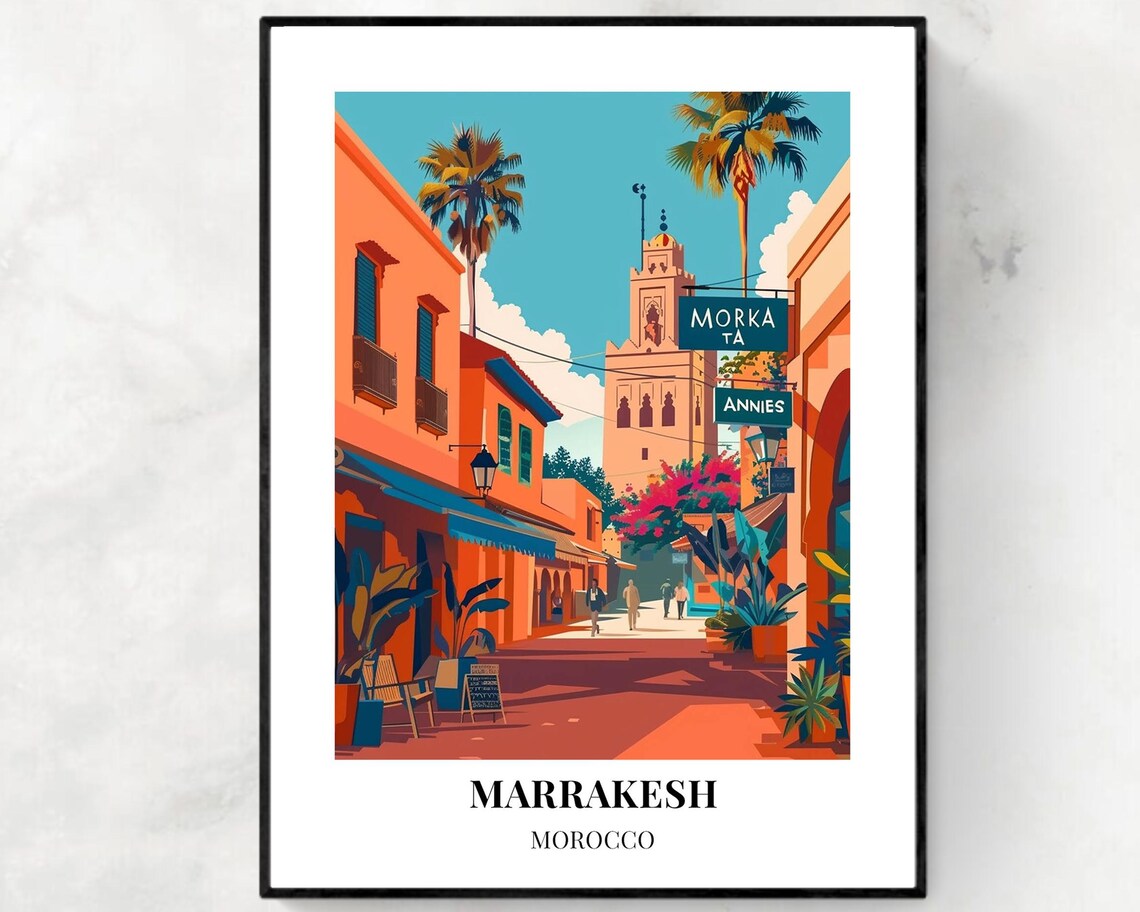Marrakesh Morocco Travel Wall Art Poster Print