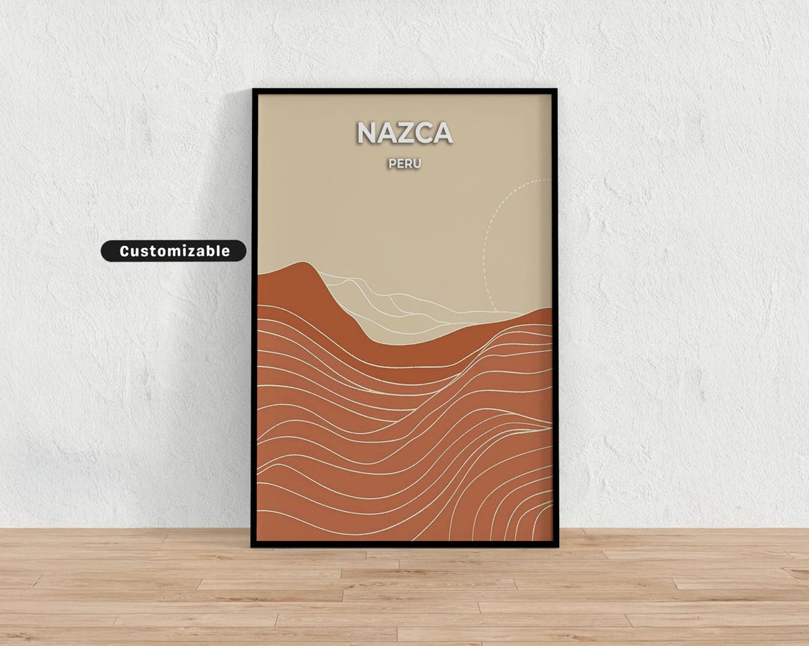 Nazca Peru Travel Poster Custom Wall Art