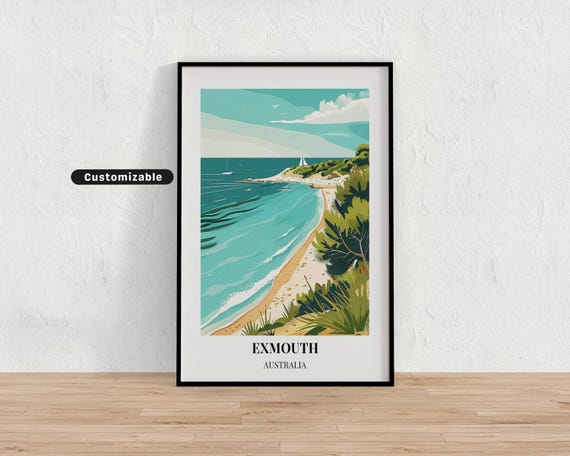 Exmouth Australia Travel Poster Custom Wall Art