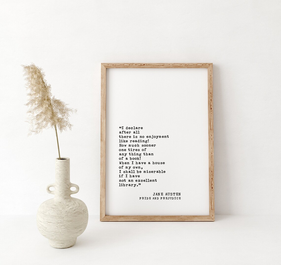 Pride and Prejudice Quote Art Print, Jane Austen - Image 5