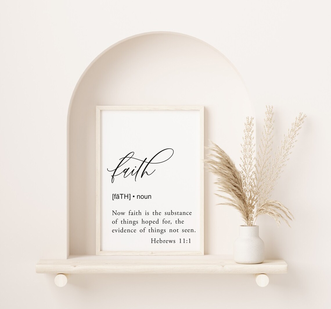 Faith Definition Hebrews 11:1 Scripture Dictionary Style Wall Art - Image 5