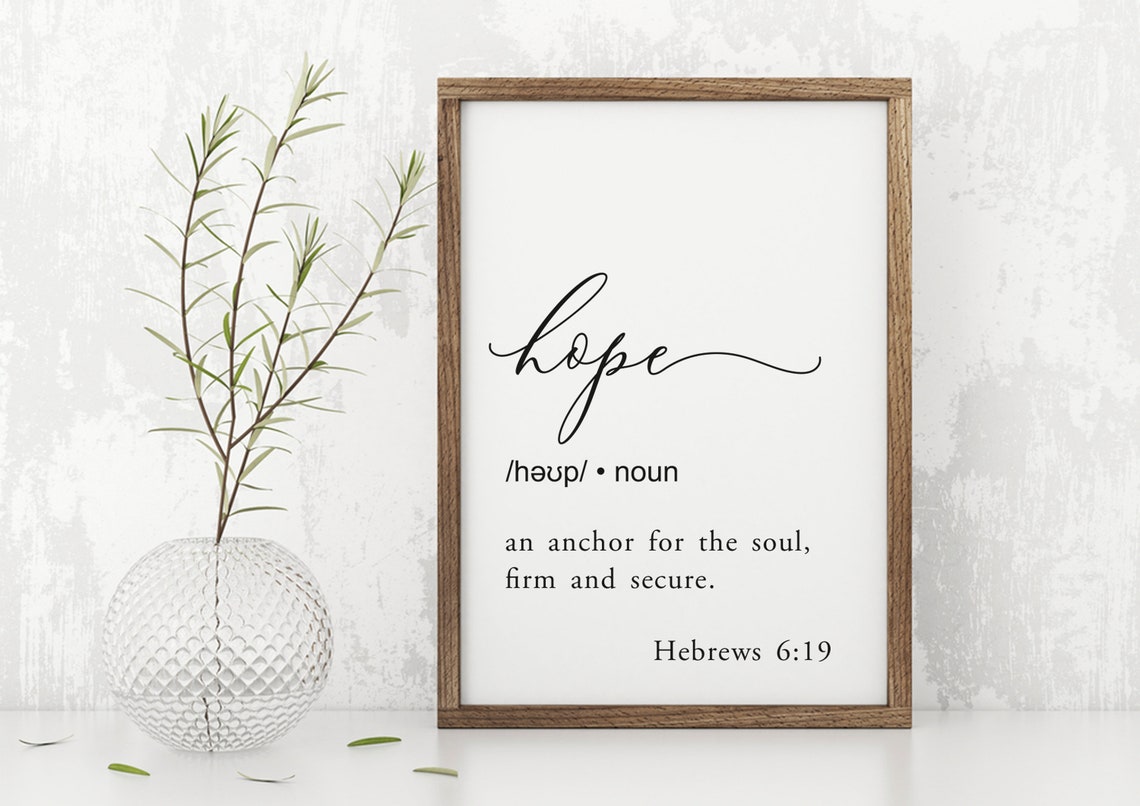 Hope Definition Sign An Anchor For The Soul Firm And Secure Hebrews 6 19 Farmhouse Sign Dictionary Sign - Image 2