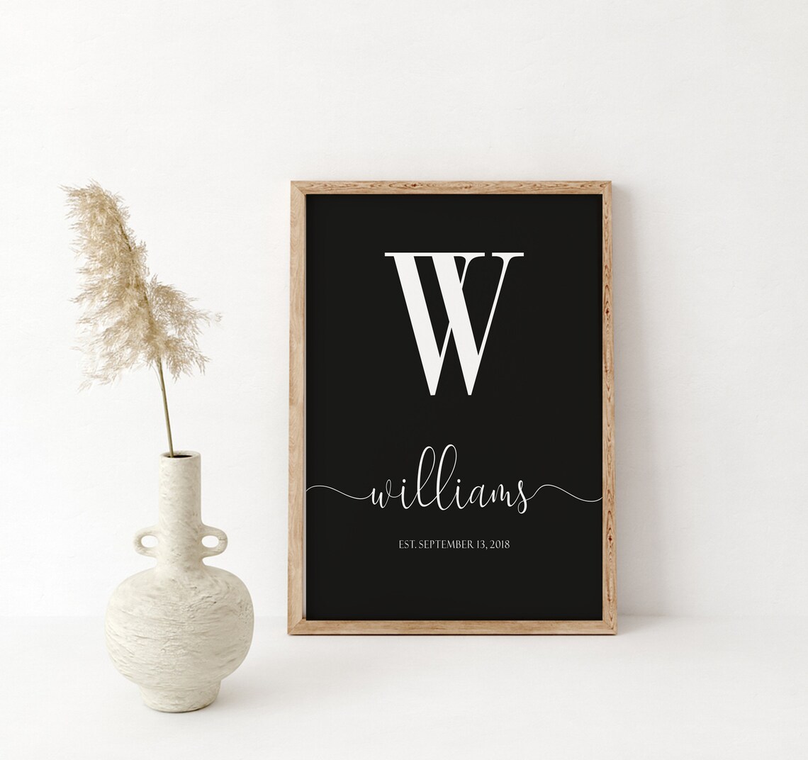 Personalized Printed Wood Family Name Sign With Established Date Last Name Sign Wood Family Sign Farmhouse Monogram Sign - Image 4