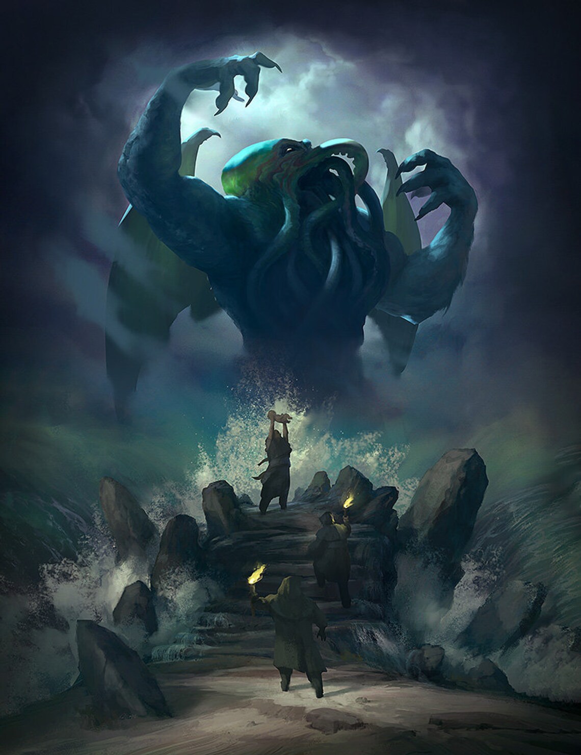Cthulhu Horror Art Print, Lovecraft Tentacles - Image 3