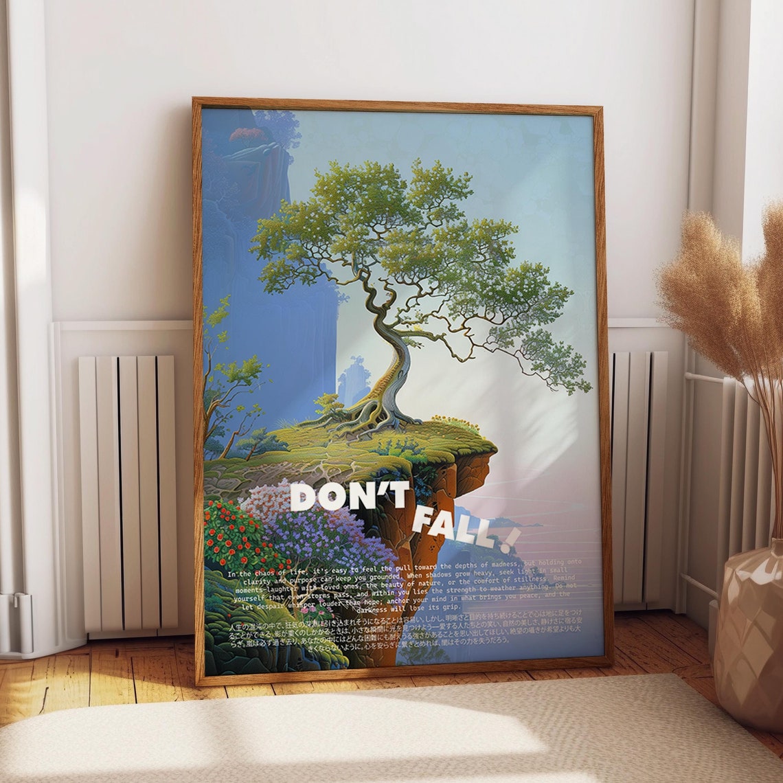 Dont Fall Tree Art Poster Inspiring Cliffside Tree Artwork For Nature Enthusiasts Home Decor Tree On Cliff Art Poster Or Print