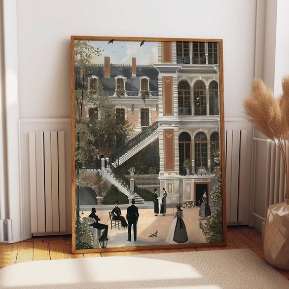 Victorian Mansion Art Print Historical Estate Art Aristocratic Home Decor 19th Century Architecture Wall Art Poster Or Print
