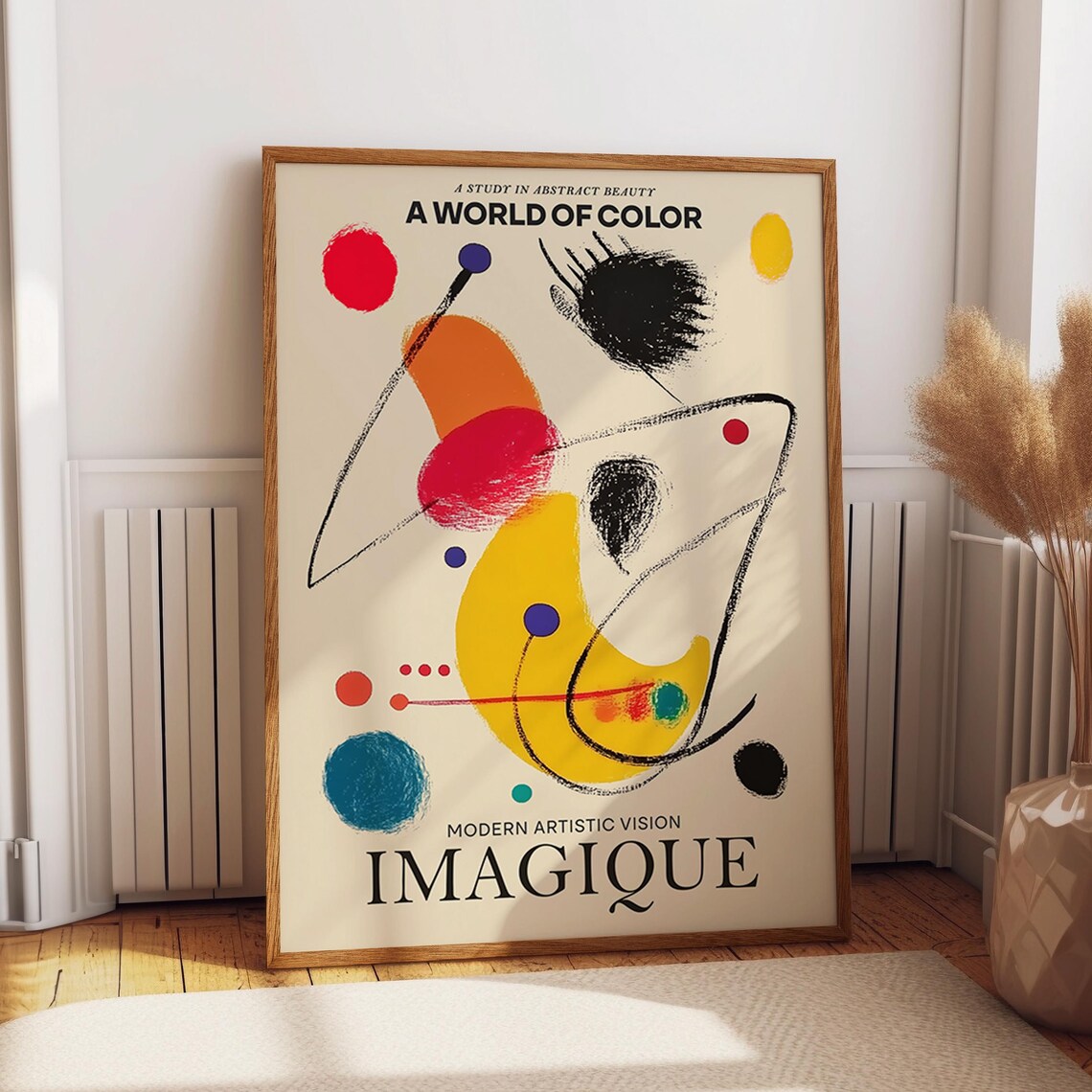 Abstract Colorful Shapes, Modern Geometric Art Print