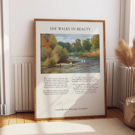 She Walks In Beauty Romantic Poetry Art Print