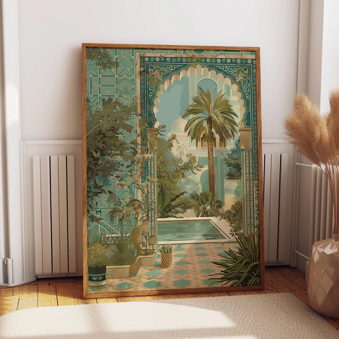 Moroccan Courtyard And Pool Art Print