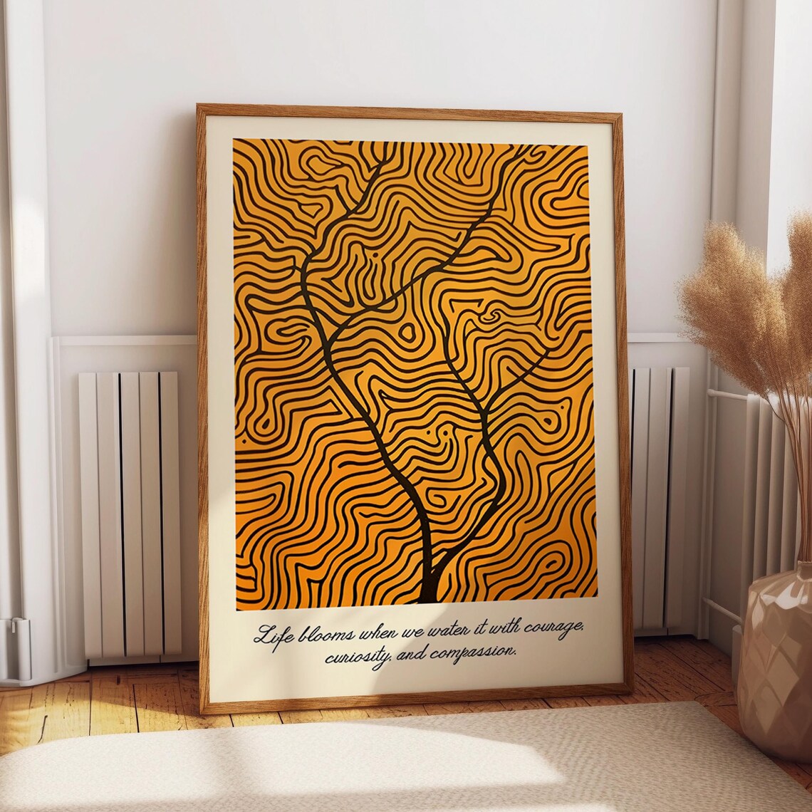 Tree Inspired Line Drawing, Minimalist Art Print