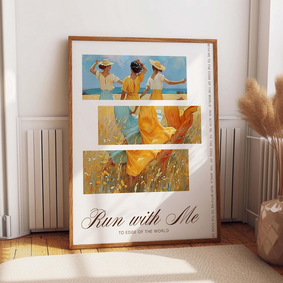 Run With Me To The Edge Of The World Summer Meadow Friends Art Poster