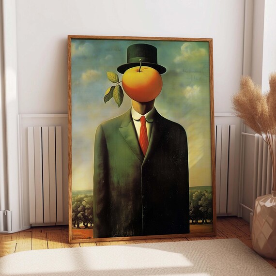 Orange Surrealist Art Print Modern Surrealist Wall Decor Mind Bending Art Eccentric Office Art Poster Or Print