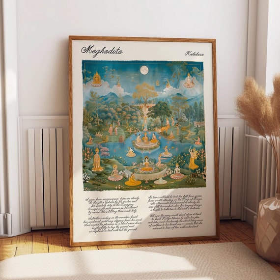 Celestial Dance Indian Pichwai Art Poster Indian Deities Painting Mythological Artwork Wall Decor Poster Or Print