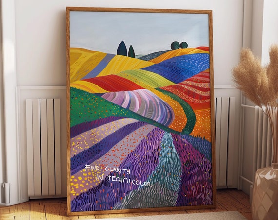 Color Field Painting Poster Abstract Hills Artwork Henri Matisse Inspired Vibrant Landscape Poster Poster Or Print