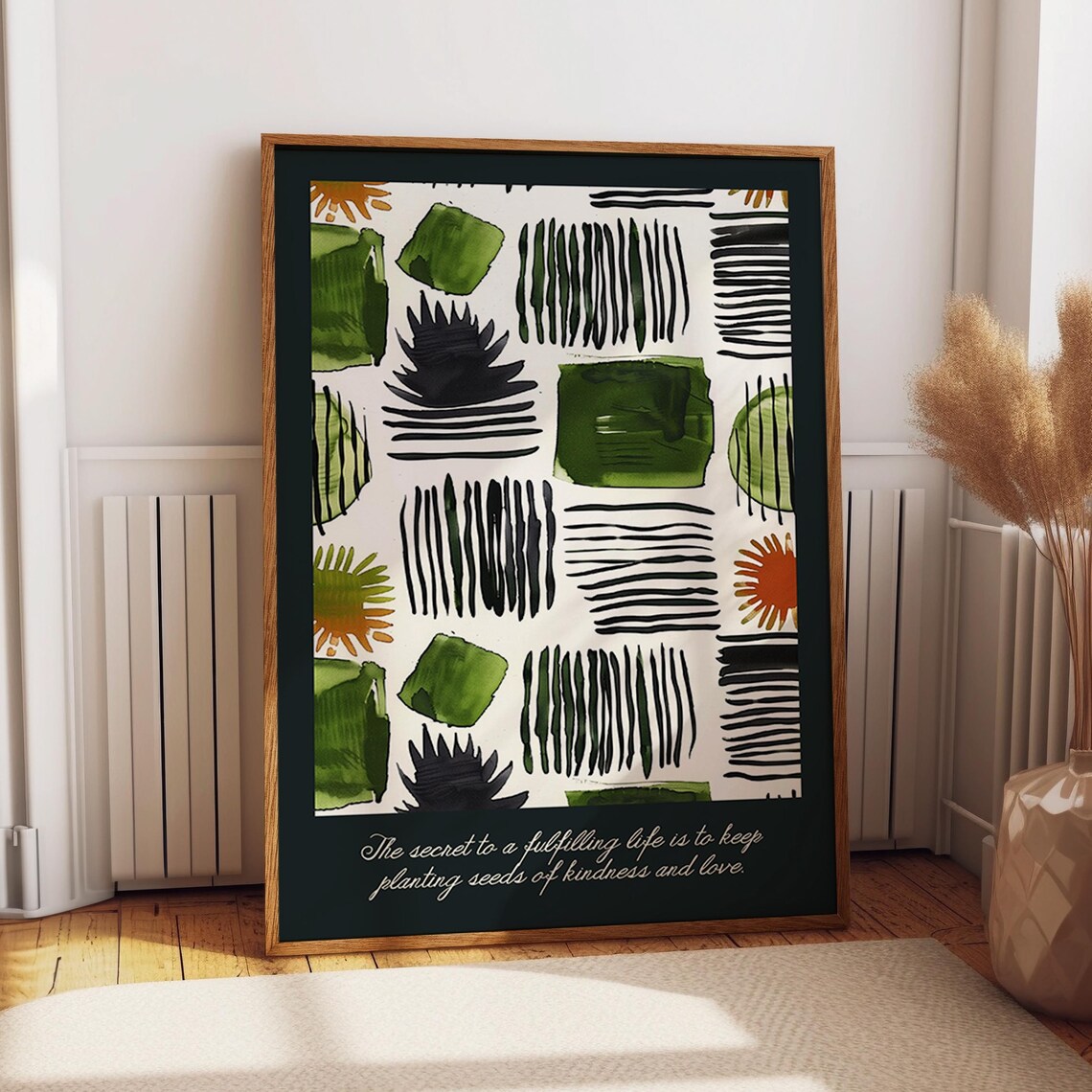 Abstract Botanical Pattern, Scandinavian Minimalist Art Print
