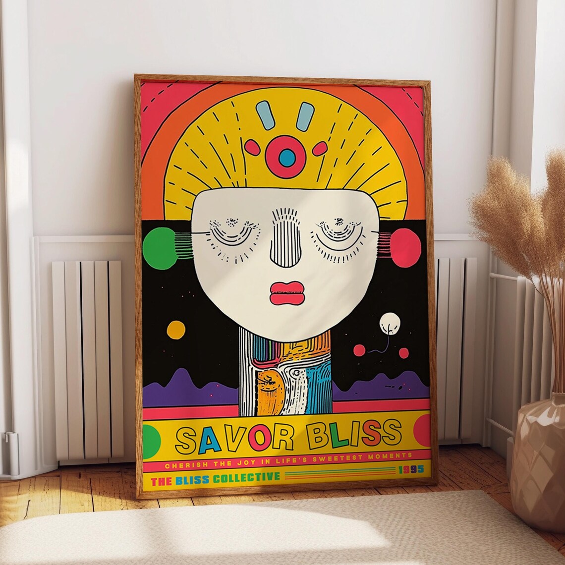Abstract Face Retro Pop Art Exhibition Poster