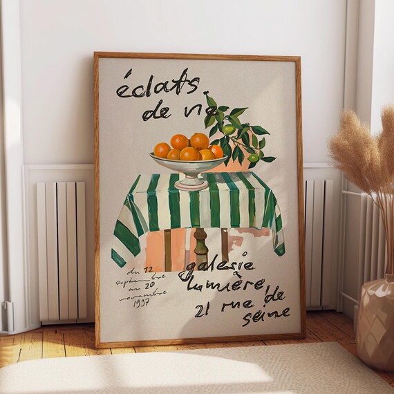 Parisian Still Life Citrus, French Exhibition Art Print