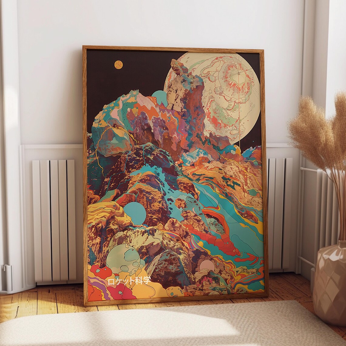 Abstract Moon Artwork, Psychedelic Space Art
