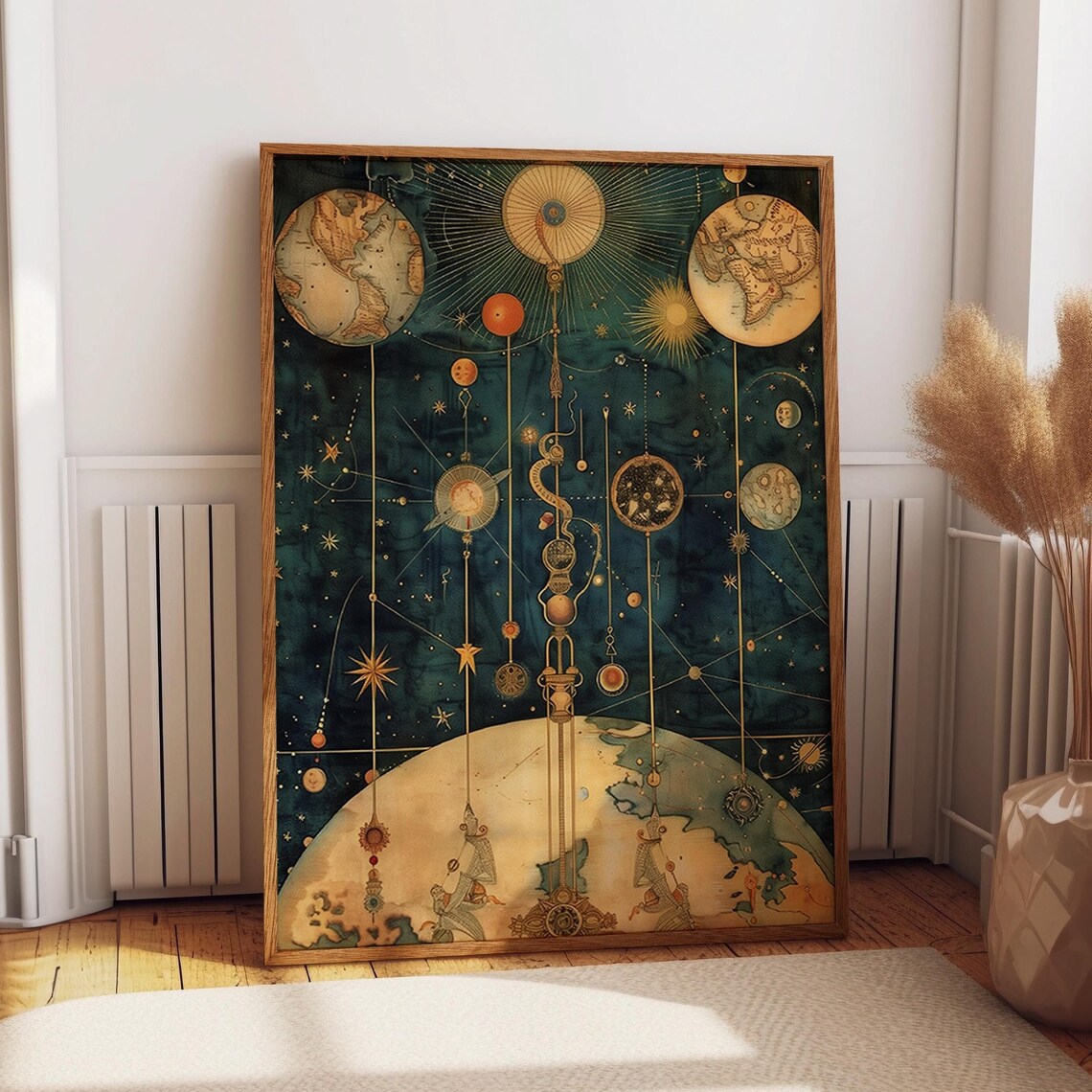 Celestial Mechanics Retro Star Map Art Print