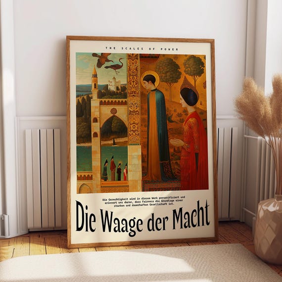 Medieval Power And Justice Wall Art The Scales Of Power Art Print Regal Palace Renaissance Political Artwork Poster Or Print