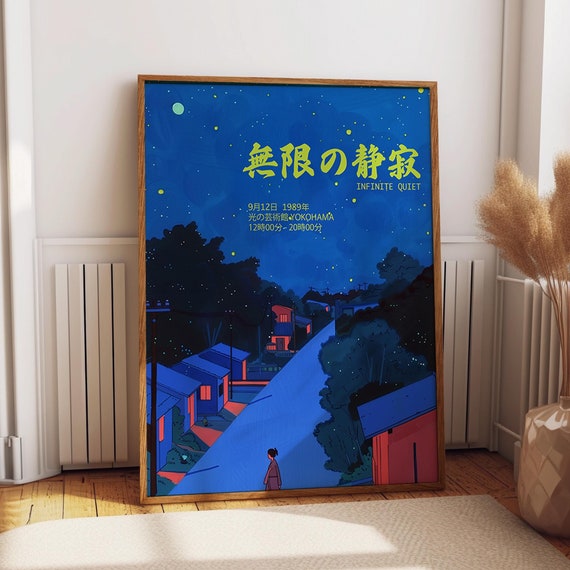 Yokohama Night Scene Art Poster Village At Night Wall Art Japanese Landscape Exhibition Print Wall Decor Poster Or Print