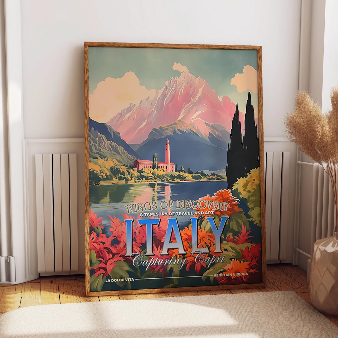 Italy Travel Art Poster Italian Countryside Capri Landscape Art Print Romantic European Travel Wall Art Poster Or Print