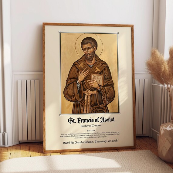St Francis of Assisi Brother of Creation Catholic Saint Poster