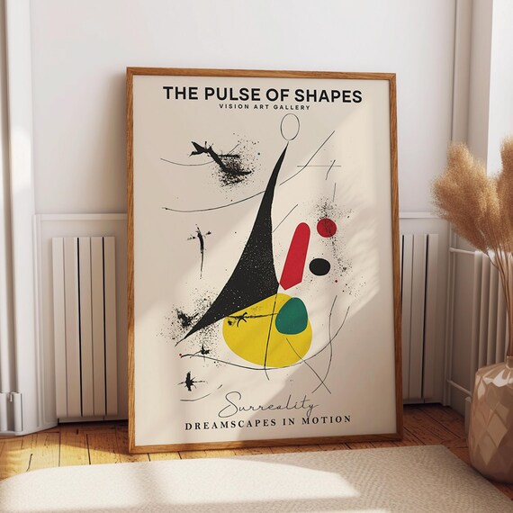 Pulse of Shapes Surrealist Abstract Gallery Exhibition Art Poster